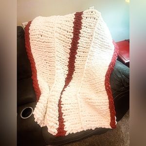 HAND- KNITTED Throw Blanket